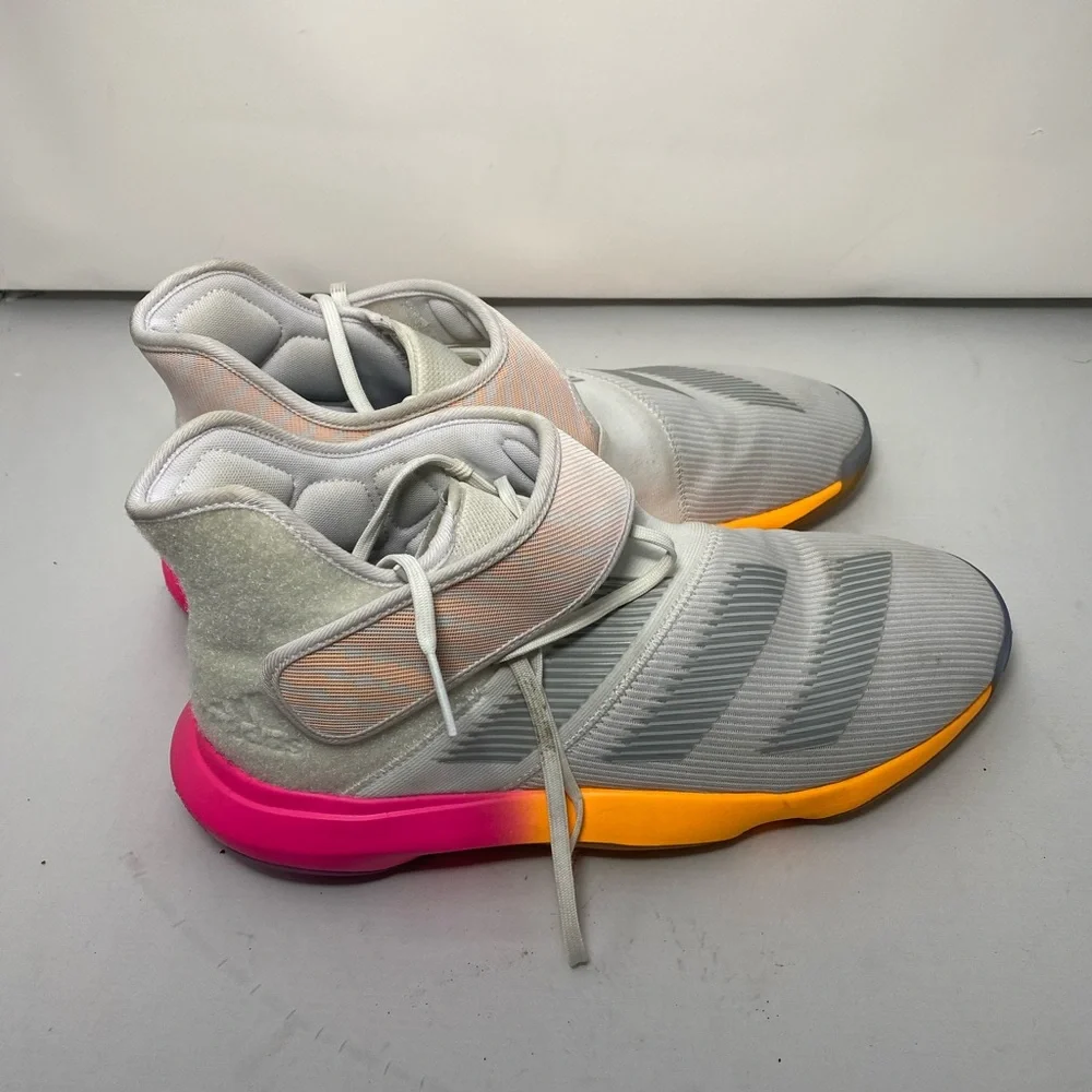 ADIDAS HARDEN B/E 3 BASKETBALL SHOES WHITE ORANGE PINK EF5290 (SIZE 11.5) Used‎